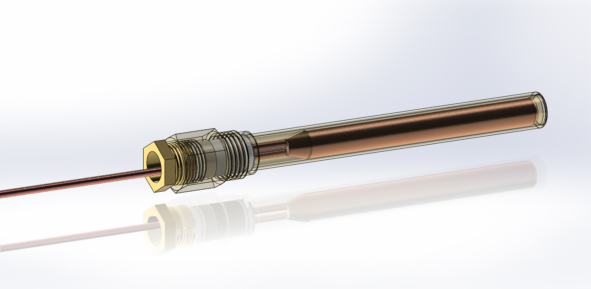 Ридан 017-437066R — Гильза для реле температуры с сальниками, латунь, 135 мм, наружная резьба G 1/2