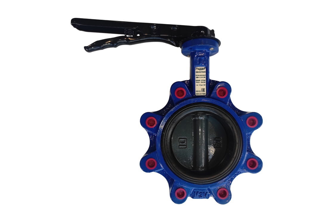 Ридан 082X4871R — Затвор дисковый ЗДМ с резьбовыми проушинами PN16, DN125, диск — нержавеющая сталь, с электроприводом 24В