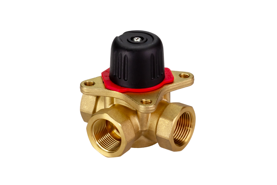 Ридан 065Z0410R — Клапан регулирующий поворотный HRB-3R PN10, DN50, Kvs 40, Tmax 110 °C, Rp2, корпус CW617N, трехходовой